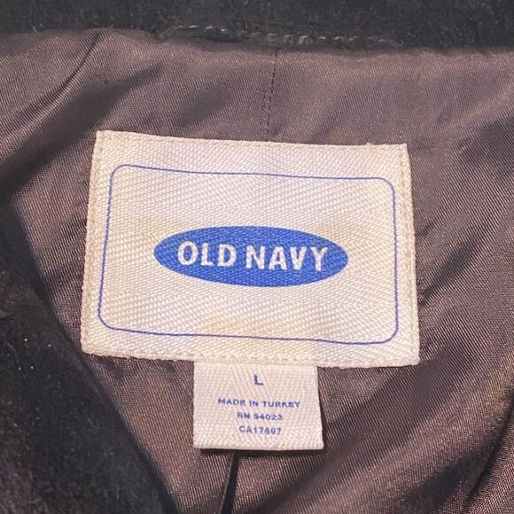 Old Navy Men’s Suede Leather Button Jacket Chocolate Brown Size Large - Picture 5 of 7